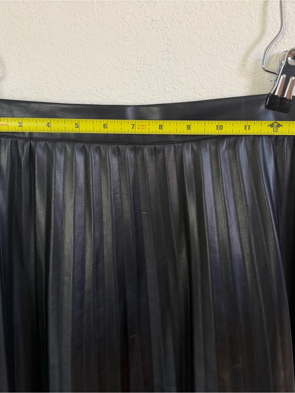 bishop + young Presley Vegan Leather Pleated Asymmetrical Midi Skirt - Picture 9 of 11